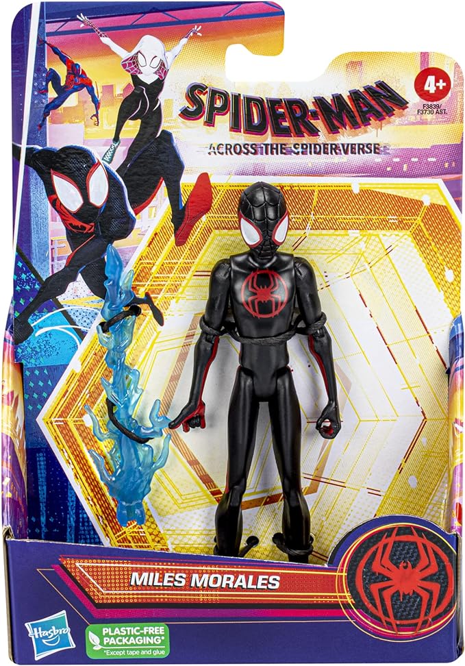 Marvel Spider-Man Across The Spider-Verse Miles Morales, 6-Inch-Scale Action Figure with Web Accessory, Toys for Kids Ages 4 and Up - Figurio