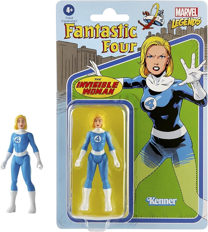 Marvel Hasbro Legends 3.75-inch Retro 375 Collection Invisible Woman Action Figure Toy, Blue - Figurio