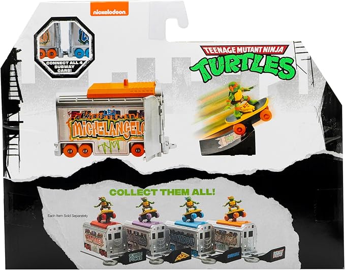 Teenage Mutant Ninja Turtles 5" Switch Kick Subway Launcher Michelangelo Ages 3+ Shredding Action Figure - Figurio