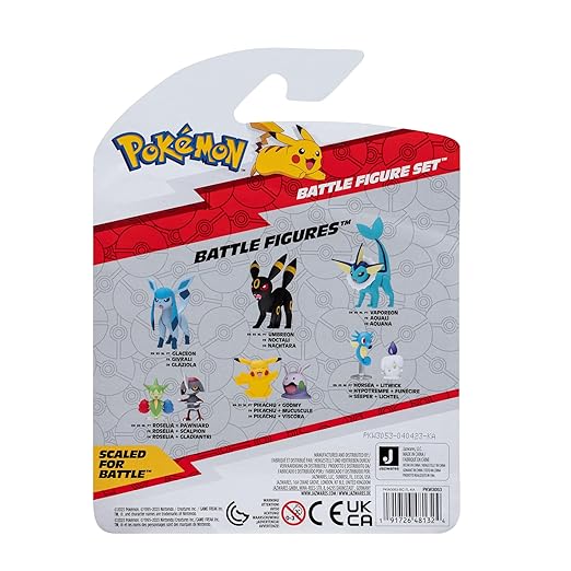 Pokemon Articulated Battle Figure Set Multi-Pack (Pikipek, Galarian Ponyta, and Snorunt) - Figurio