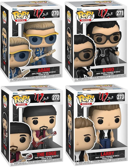 Funko Pop! Rocks: U2 ZooTV Collectors Set- Adam, Edge, Larry, and Bono - Figurio