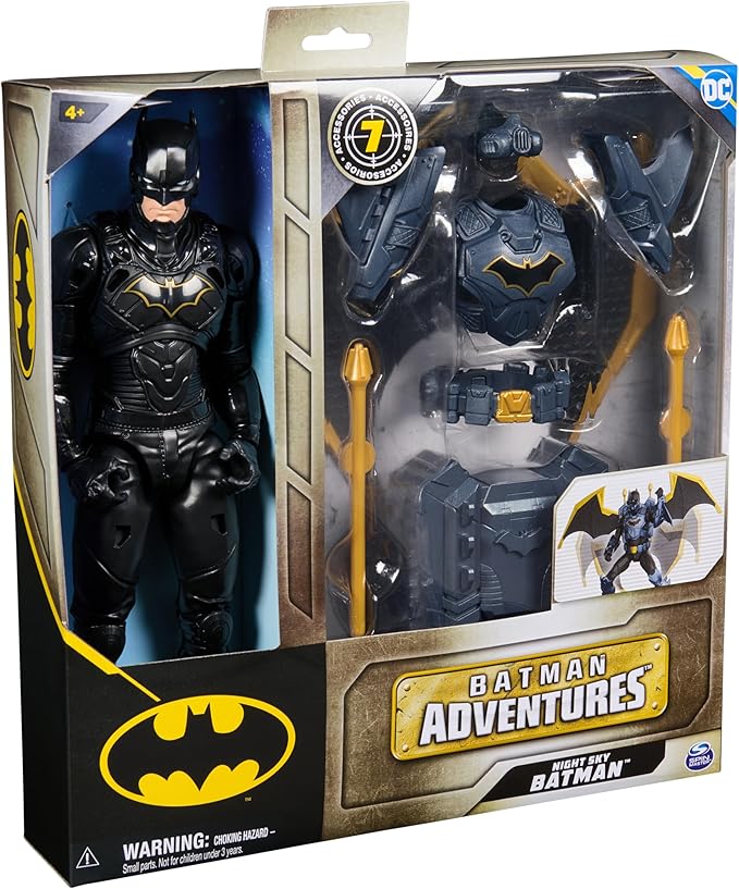 Batman Adventures, 12-inch Night Sky Batman Action Figure with Expandable Wings, Kids Toys for Boys and Girls Age 3 and Up - Figurio