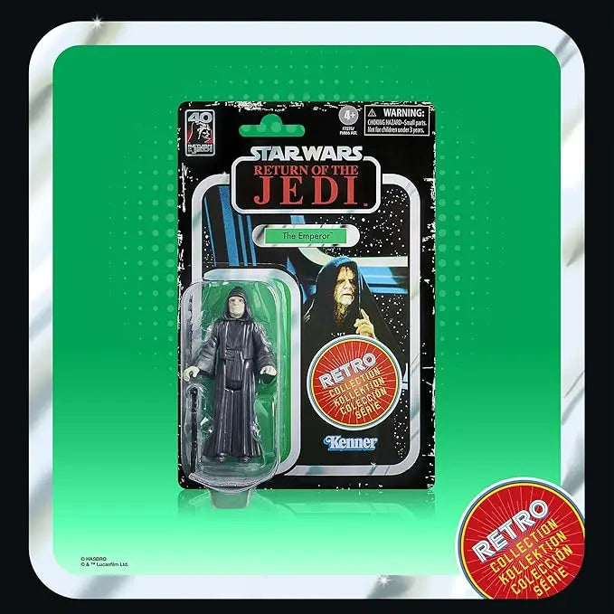 STAR WARS Retro Collection The Emperor, Return of The Jedi 3.75-Inch Collectible Action Figures, Ages 4 and Up - Figurio