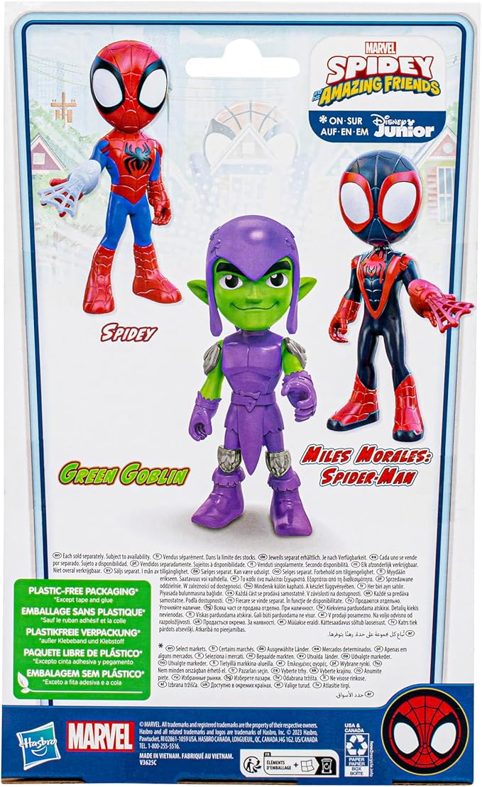 Marvel Spidey and His Amazing Friends Supersized Green Goblin Figure, 9-Inch Action Figure, Preschool Toys for Kids, Ages 3 and Up, Super Hero Toys - Figurio