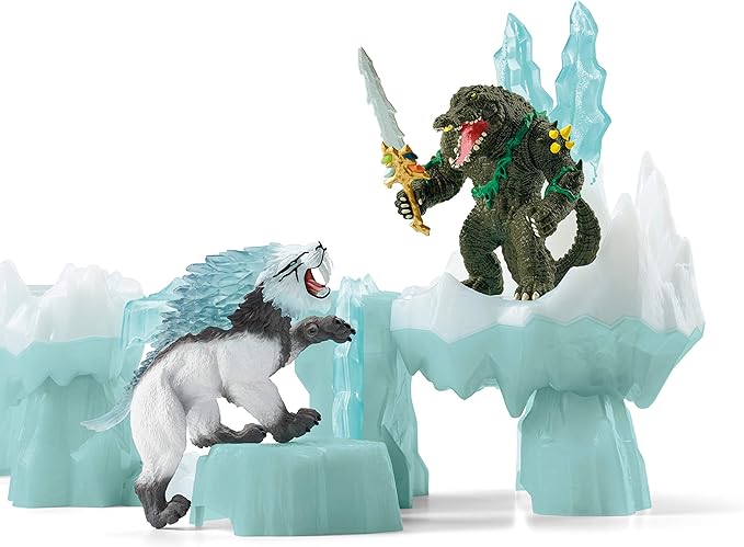 Schleich Eldrador Creatures, Mythical Creatures Toys for Kids, Attack on Ice Fortress Set with Ice Monster and Jungle Monster Action Figures, Ages 7+ - Figurio