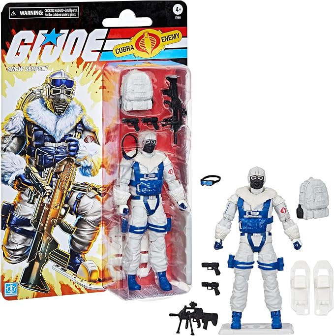 G.I. Joe Classified Series Retro Cardback Snow Serpent, Collectible 6-Inch Action Figure with 8 Accessories - Figurio