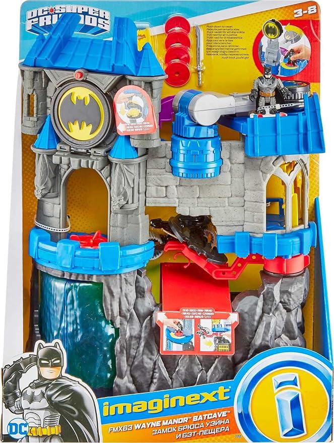 Fisher-Price Imaginext DC Super Friends Batman Toy, Wayne Manor Batcave Playset with Figure & Batcyle for Pretend Play Kids Ages 3+ Years (Amazon Exclusive) - Figurio