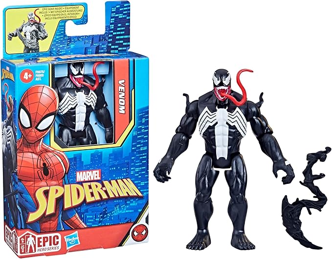 Marvel Epic Hero Series Venom, 4-Inch Action Figure with Accessory, Kids Ages 4 and Up - Figurio