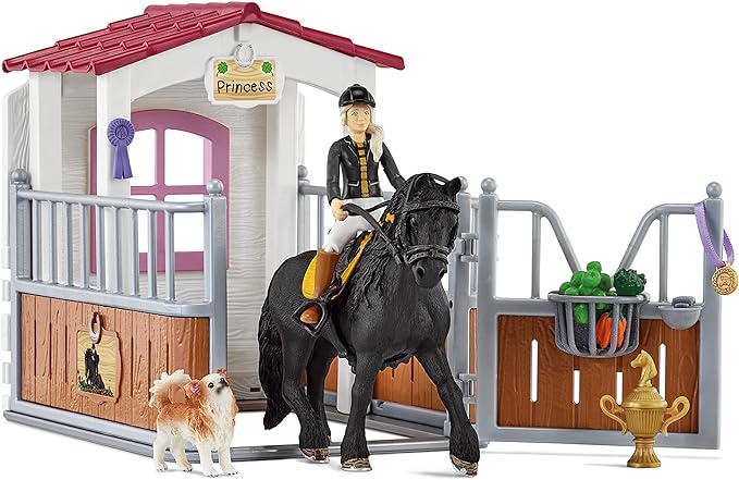 schleich HORSE CLUB — Horse Box with HORSE CLUB Tori & Princess, 26 Piece Horse Stable Play Set, Functional Horse Toys for Girls and Boys Ages 5+ - Figurio