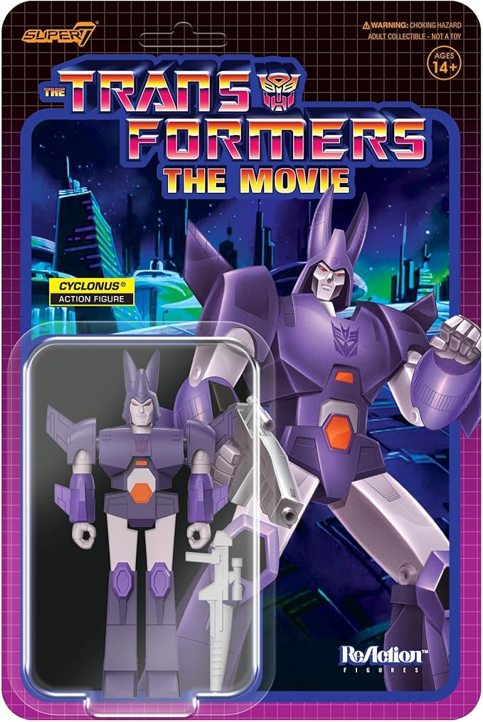 Super7 Transformers Cyclonus - 4" Transformers Action Figure with Accessory Classic Cartoon Collectibles and Retro Toys - Figurio