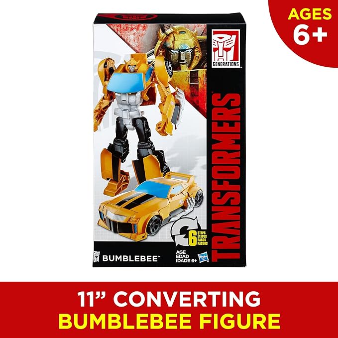 Transformers Toys Heroic Bumblebee Action Figure - Timeless Large-Scale Figure, Changes into Yellow Toy Car, 11" (Amazon Exclusive) - Figurio