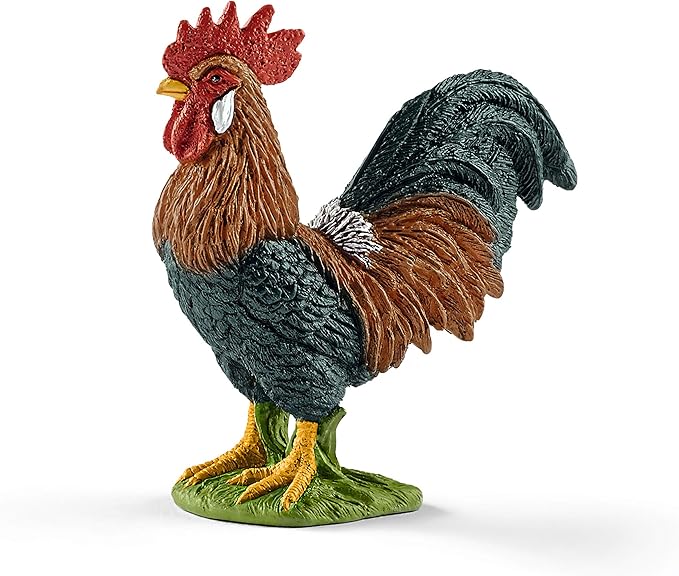 Schleich Farm World, Farm Animal Toys for Boys and Girls, Realistic Bird Toys, Rooster Toy Figurine, Ages 3+ - Figurio