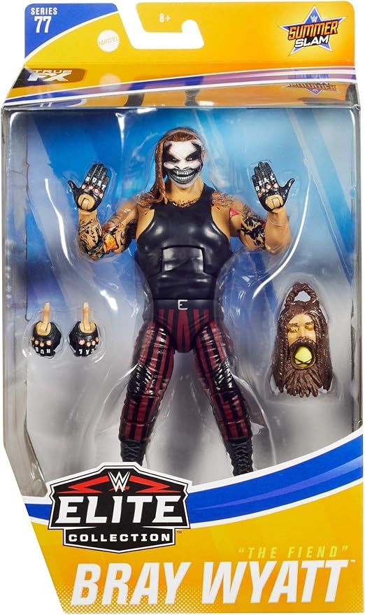 WWE MATTEL The Fiend Bray Wyatt Elite Series #78 Deluxe Action Figure with Realistic Facial Detailing, Iconic Ring Gear & Accessories, Multi (GKY13) - Figurio