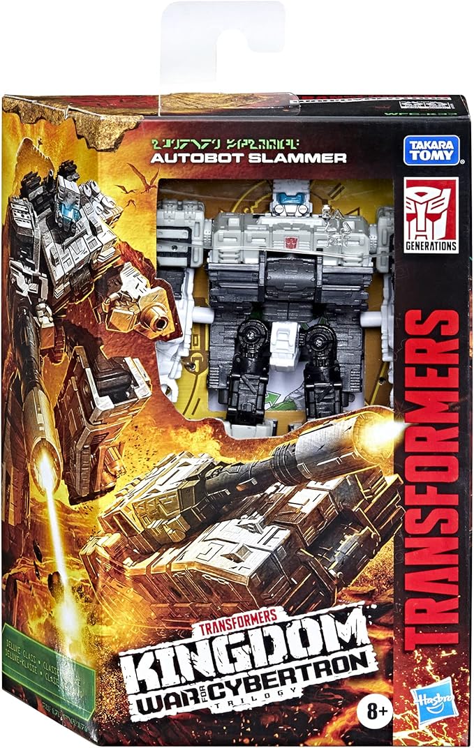 Transformers Toys Generations War for Cybertron: Kingdom Deluxe WFC-K33 Autobot Slammer Action Figure - Kids Ages 8 and Up, 5.5-inch - Figurio