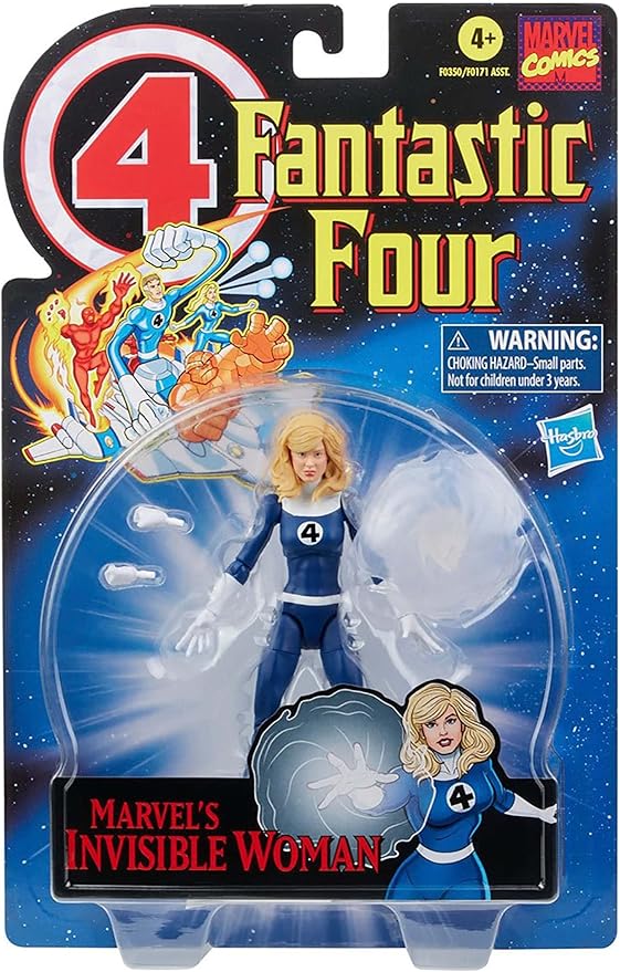 Marvel Legends Series Retro Fantastic Four Marvel's Invisible Woman 6-inch Action Figure Toy, Includes 3 Accessories , Blue - Figurio