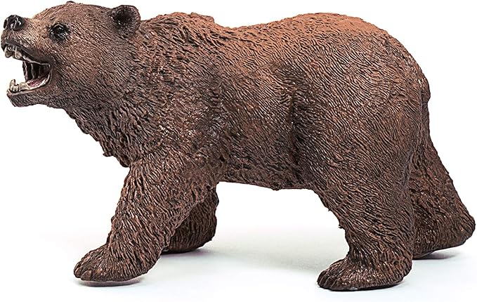 Schleich Wild Life Realistic Grizzly Bear Figurine - Hand-Painted and Detailed Animal Figure for Kids, Perfect Toy for Fun and Imaginative Adventures, Gift for Boys and Girls Ages 3+ , 2.6 inch - Figurio