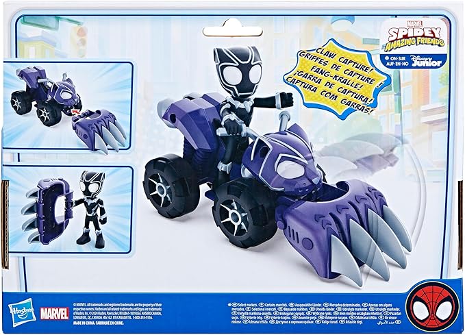 Spidey and his Amazing Friends Marvel Black Panther, Panther Patroller Toy Set with Action Figure and Vehicle, Super Hero Toys for Kids 3 and Up - Figurio