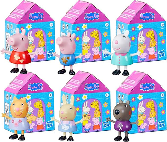 Hasbro Peppa Pig 3" 8cm Poseable Articulated Blind Box Figure Twin Packs Identified - (Pack of 6 - Set 1) - Figurio