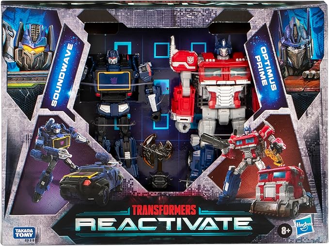 Transformers: Reactivate Video Game-Inspired Optimus Prime and Soundwave 2-Pack, 6.5-inch Converting Action Figures, 8+ Years - Figurio