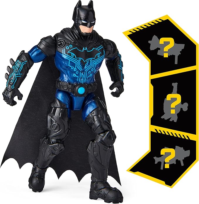 DC Comics Batman 4-inch Bat-Tech Batman and Robin Action Figures with 6 Mystery Accessories, for Kids Aged 3 and up, Amazon Exclusive - Figurio