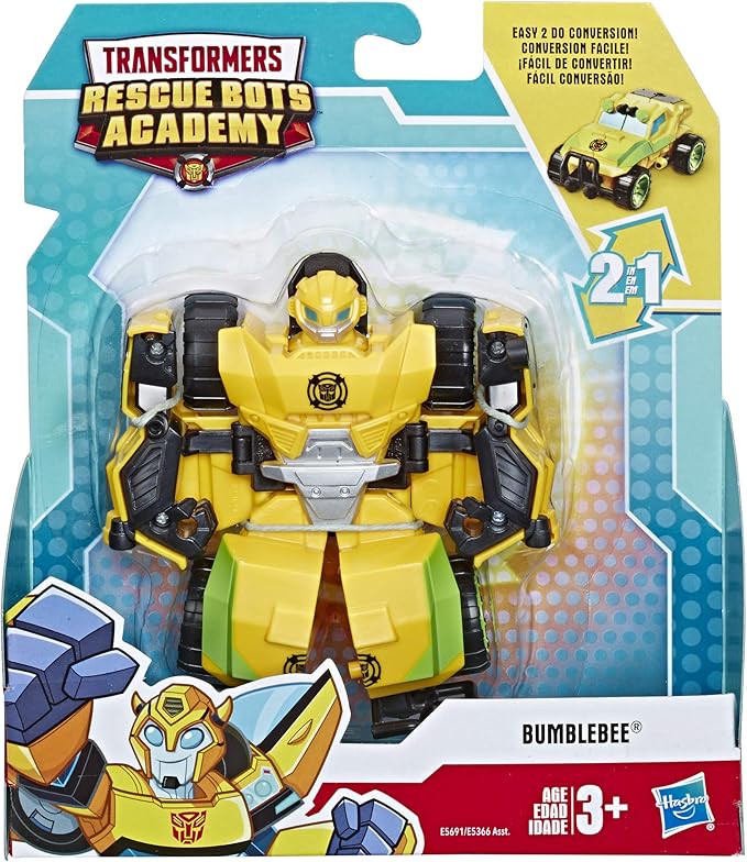 Transformers Playskool Heroes Rescue Bots Academy Bumblebee Converting Toy Robot, 4.5" Action Figure, Toys for Kids Ages 3 & Up - Figurio