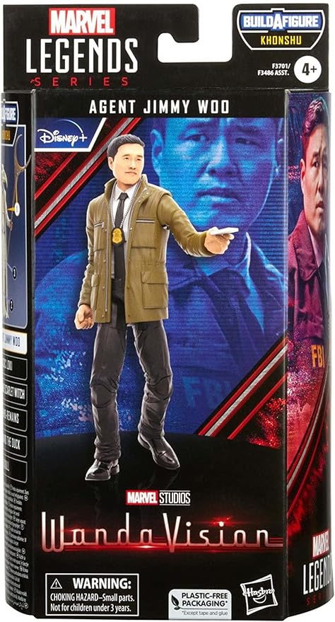 Marvel Legends Series MCU Disney Plus Wandavision Agent Jimmy Woo Action Figure 6-inch Collectible Toy, 1 Accessory and 2 Build-A-Figure Parts - Figurio