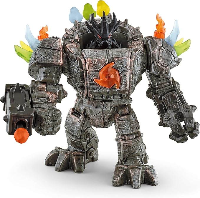 Schleich ELDRADOR Creatures — Master Robot with Mini Creature, 20 Piece Playset with Moveable and Rotating Parts, Robot Toy Play Set, Action Figures for Boys and Girls Ages 7+, Multicolor, 5.6 inch - Figurio