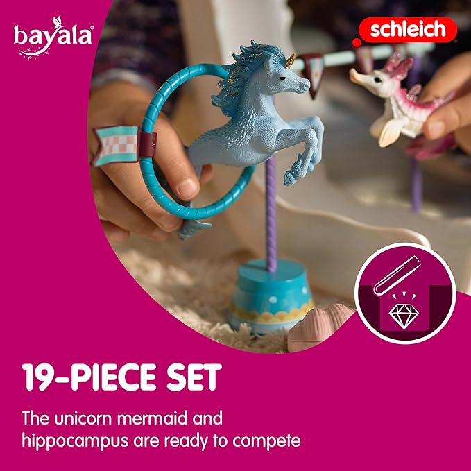 Schleich bayala, Unicorn Gifts for Girls and Boys, Magical Underwater Tournament 18-Piece Set with Mermaid Animal Toys, Ages 5+ - Figurio