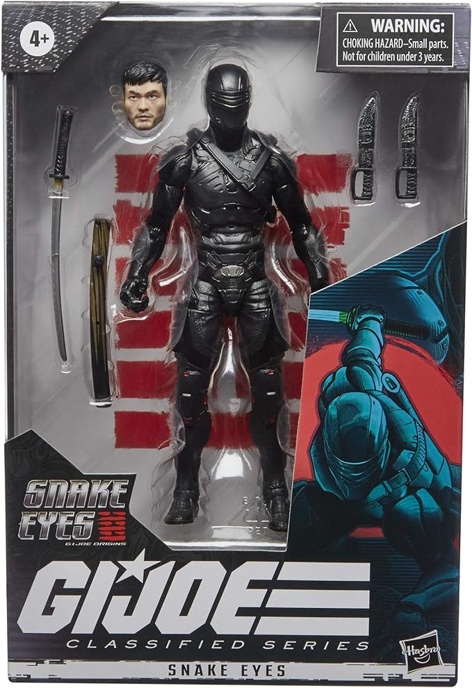 G. I. Joe Hasbro Classified Series : G.I. Joe Origins Snake Eyes Action Figure 16, Premium 6-Inch Scale Toy with Custom Package Art , Black - Figurio