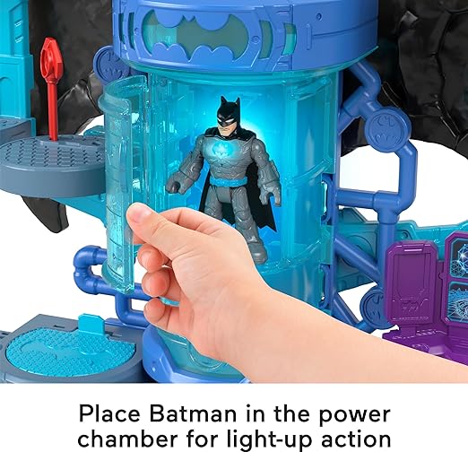 Fisher-Price Imaginext DC Super Friends Batman Toy Bat-Tech Batcave Playset with Lights & Sounds for Pretend Play Kids Ages 3+ Years - Figurio