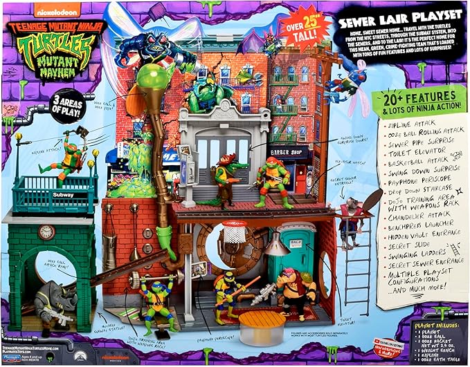 Teenage Mutant Ninja Turtles: Mutant Mayhem Sewer Lair Playset by Playmates Toys - Figurio