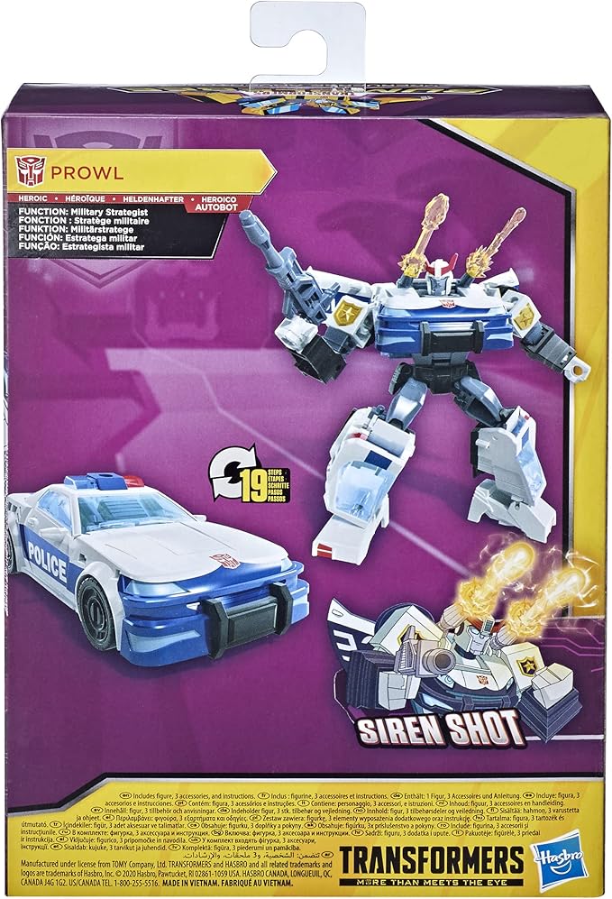 Transformers Bumblebee Cyberverse Adventures Toys Deluxe Class Prowl Action Figure, Siren Shot Action Attack, 5-inch - Figurio