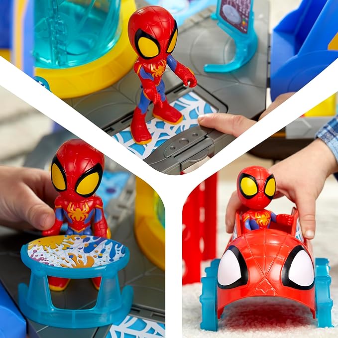 Spidey and His Amazing Friends Web-Spinners Web-Quarters, Kids Playset with Action Figure, Vehicle, and Accessories, Marvel Super Hero Toys, Ages 3 and Up, Large - Figurio