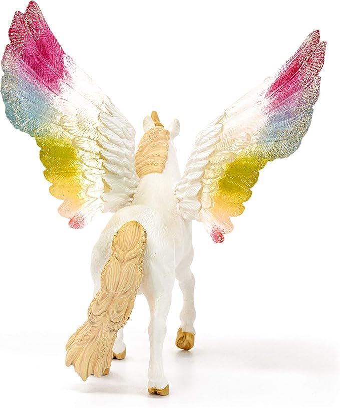 Schleich bayala, Unicorn Toys for Girls and Boys, Winged Rainbow Unicorn with Glitter Wings, Ages 5+, Multicolor, 7 inch - Figurio