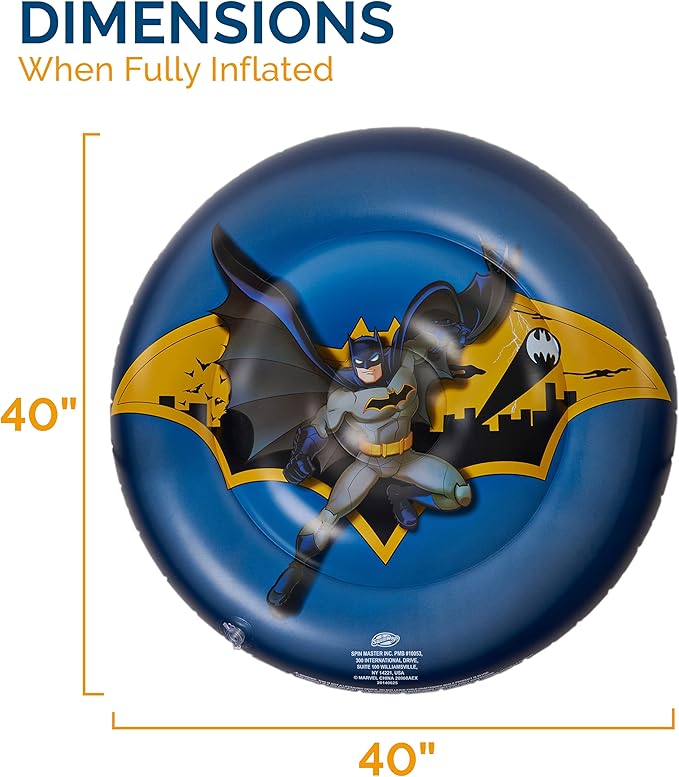 Swimways DC Batman Reversible Boat, Inflatable Pool Floats & Kids Pool Toys, Swimming Pool Accessories & Beach Essentials for Kids Aged 5 & Up - Figurio