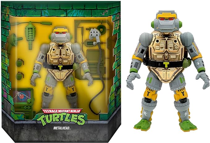 Super7 ULTIMATES! Teenage Mutant Ninja Turtles Metalhead - 7" TMNT Action Figure with Accessories Classic Cartoon Collectibles and Retro Toys - Figurio