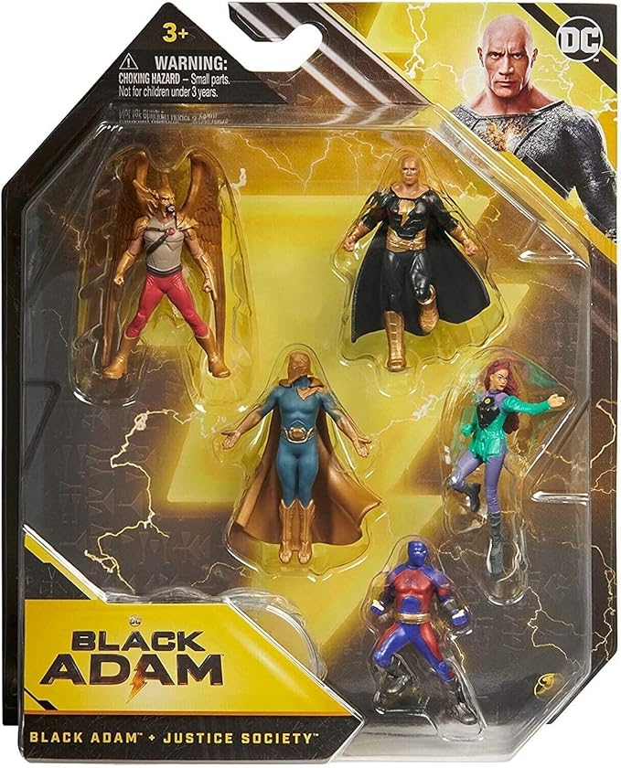 DC Comics, Black Adam Justice Society Set 10-Pack, 2-Inch Action Figures with Stands, Black Adam Movie Collectible Kids Toys, Ages 3 and Up - Figurio