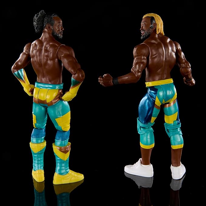 Mattel WWE Kofi Kingston & Xavier Woods Championship Showdown Action Figure 2-Pack with New Day's Raw Tag Team Championship, 6-inch - Figurio