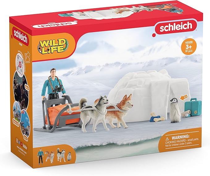 Schleich Wild Life Wild Animal Toy Playset for Boys and Girls Ages 3+, Antarctic Expedition with Arctic Animals - Figurio