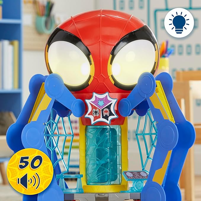 Spidey and His Amazing Friends Web-Spinners Web-Quarters, Kids Playset with Action Figure, Vehicle, and Accessories, Marvel Super Hero Toys, Ages 3 and Up, Large - Figurio