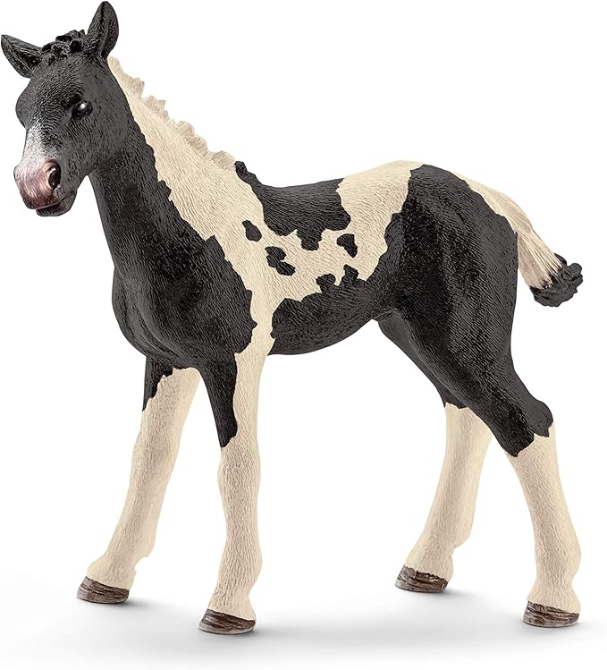 Schleich Pinto Foal Toy Figure, Realistic Spotted Horse for Kids, Farm World Collection, Ages 3+ - Figurio