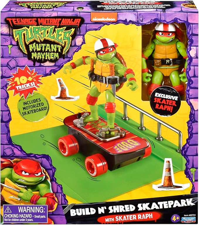 Teenage Mutant Ninja Turtles: Mutant Mayhem Raphael on a Skateboard with Accessories by Playmates Toys - Amazon Exclusive - Figurio