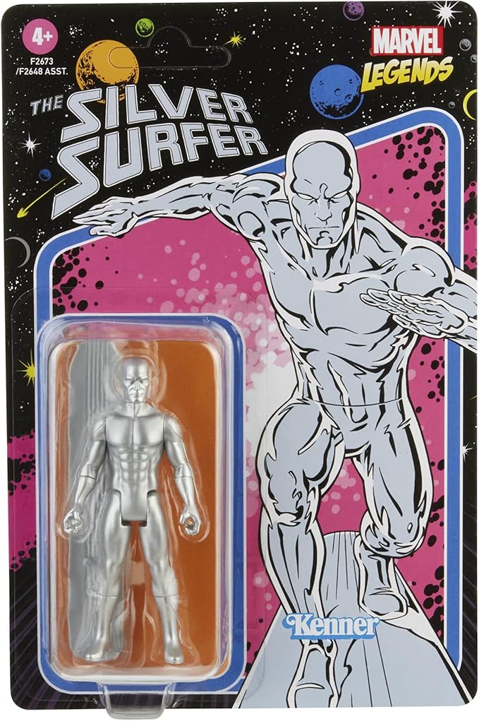 Marvel Hasbro Legends Series 3.75-inch Retro 375 Collection Silver Surfer Action Figure Toy - Figurio