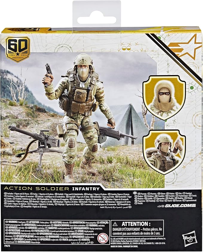 G.I. Joe Classified Series 60th Anniversary Action Soldier - Infantry, Collectible 6-Inch Action Figure with 25 Accessories - Figurio