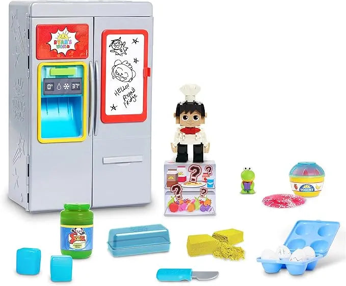 Ryan’s World Chef Ryan’s Fridge Surprise, Lights and Sounds, Dry Erase Board and Play Food Inspired Blind Containers of Figures, Ooze, and More!, Kids Toys for Ages 3 Up by Just Play - Figurio