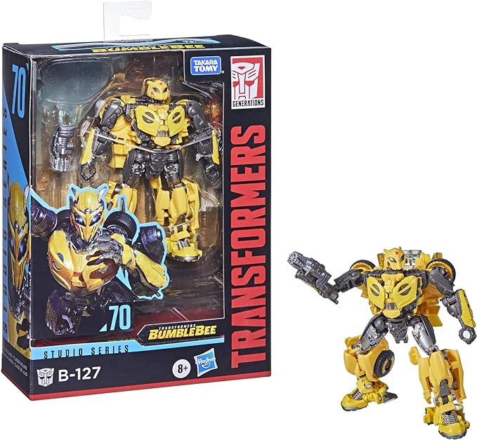 Transformers Toys Studio Series 70 Deluxe Class Bumblebee B-127 Action Figure - Ages 8 and Up, 4.5-inch, Yellow - Figurio