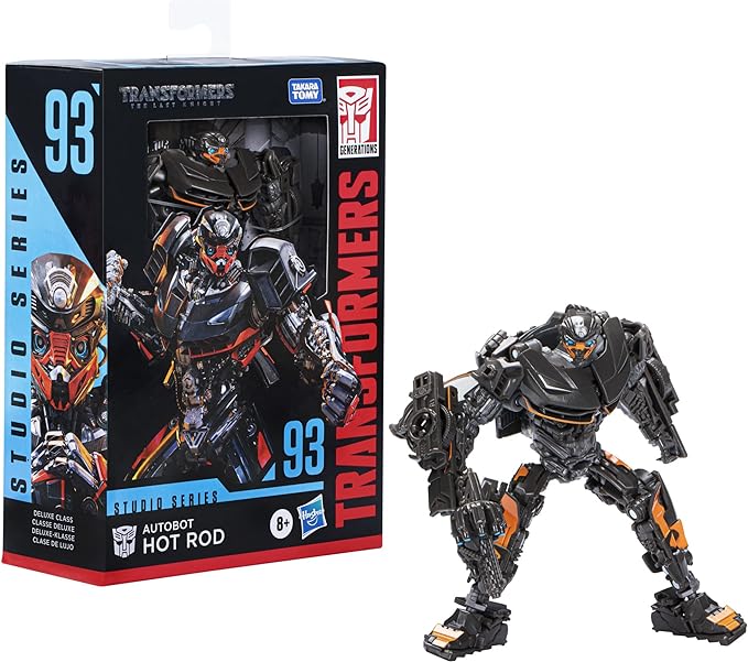 Transformers Toys Studio Series 93 Deluxe Class The Last Knight Autobot Hot Rod Action Figure - Ages 8 and Up, 4.5-inch - Figurio