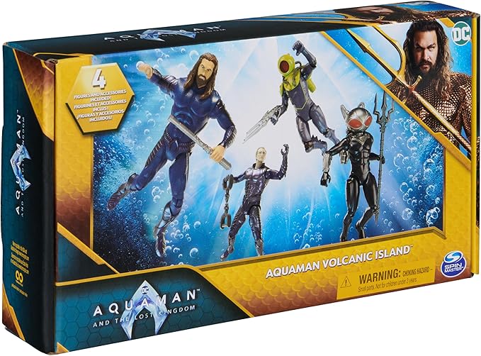 DC Comics, Aquaman Volcanic Island Pack (Amazon Exclusive), 4 Collectible Action Figures with Accessories, Superhero Kids Toys for Boys Ages 3+ - Figurio