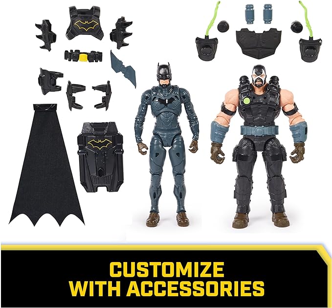 DC Comics, Batman Adventures Battle Pack, Bane and Batman Action Figures Set, 14 Armor Accessories, 12-inch Super Hero Kids Toy for Boys & Girls - Figurio