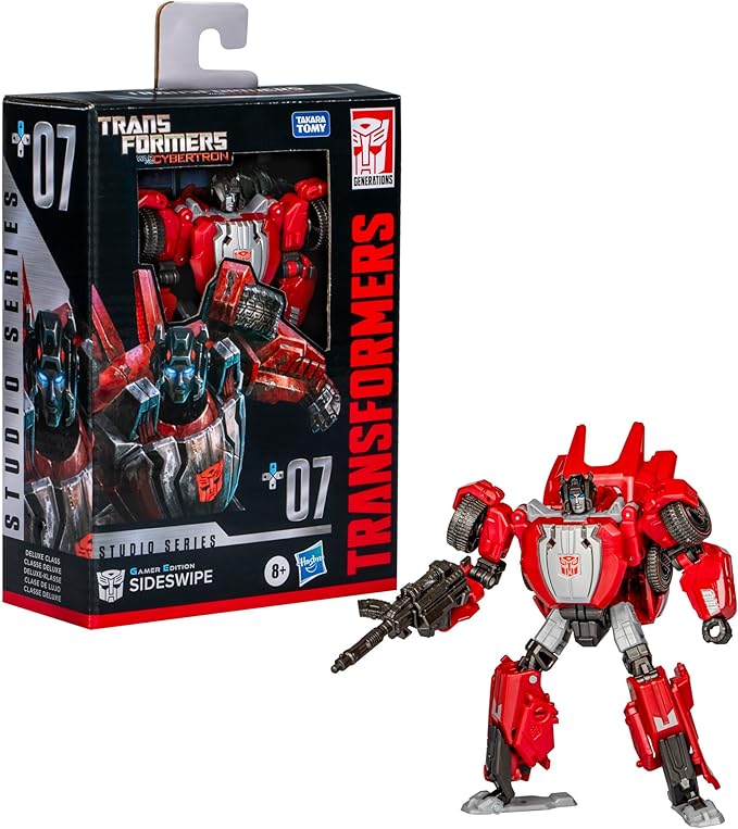 Transformers Toys Studio Series Deluxe War for Cybertron 07 Gamer Edition Sideswipe, 4.5-inch Converting Action Figure, 8+ - Figurio